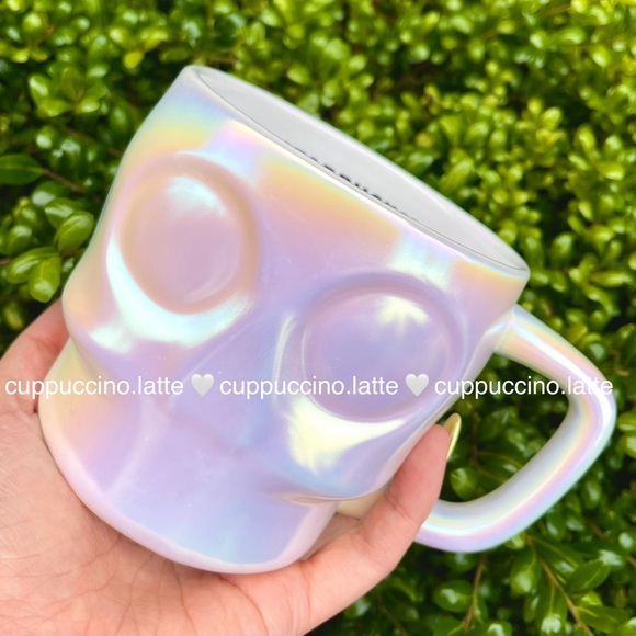 💀RESERVED💀Starbucks 2024 Halloween White Iridescent Sugar Skull Ceramic Mug - Picture 2 of 6